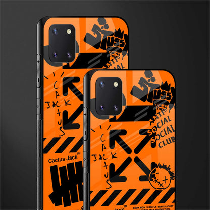 orange travis scott x anti social social club glass case for samsung galaxy note 10 lite image-2
