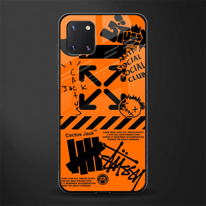 orange travis scott x anti social social club glass case for samsung galaxy note 10 lite image