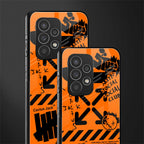 orange travis scott x anti social social club back phone cover | glass case for samsung galaxy a33 5g