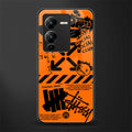 orange travis scott x anti social social club back phone cover | glass case for vivo v25 pro 5g