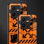 orange travis scott x anti social social club back phone cover | glass case for vivo y22