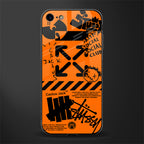 orange travis scott x anti social social club glass case for iphone 8 image