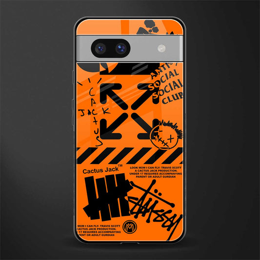 orange travis scott x anti social social club back phone cover | glass case for Google Pixel 7A