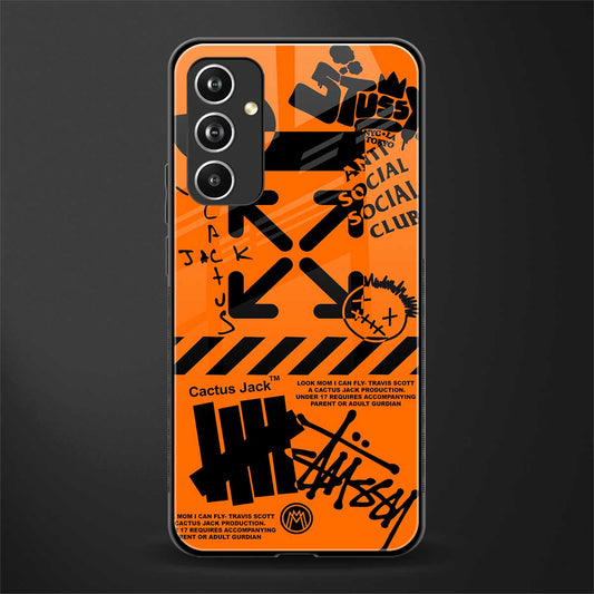 orange travis scott x anti social social club back phone cover | glass case for samsung galaxy a54 5g