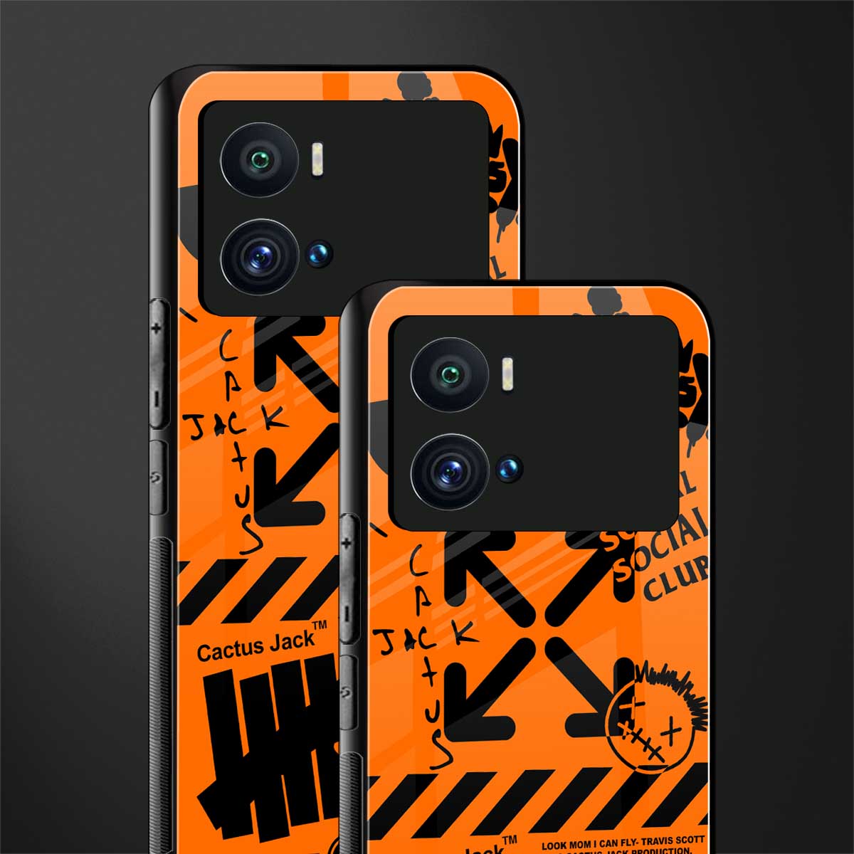 orange travis scott x anti social social club back phone cover | glass case for iQOO 9 Pro