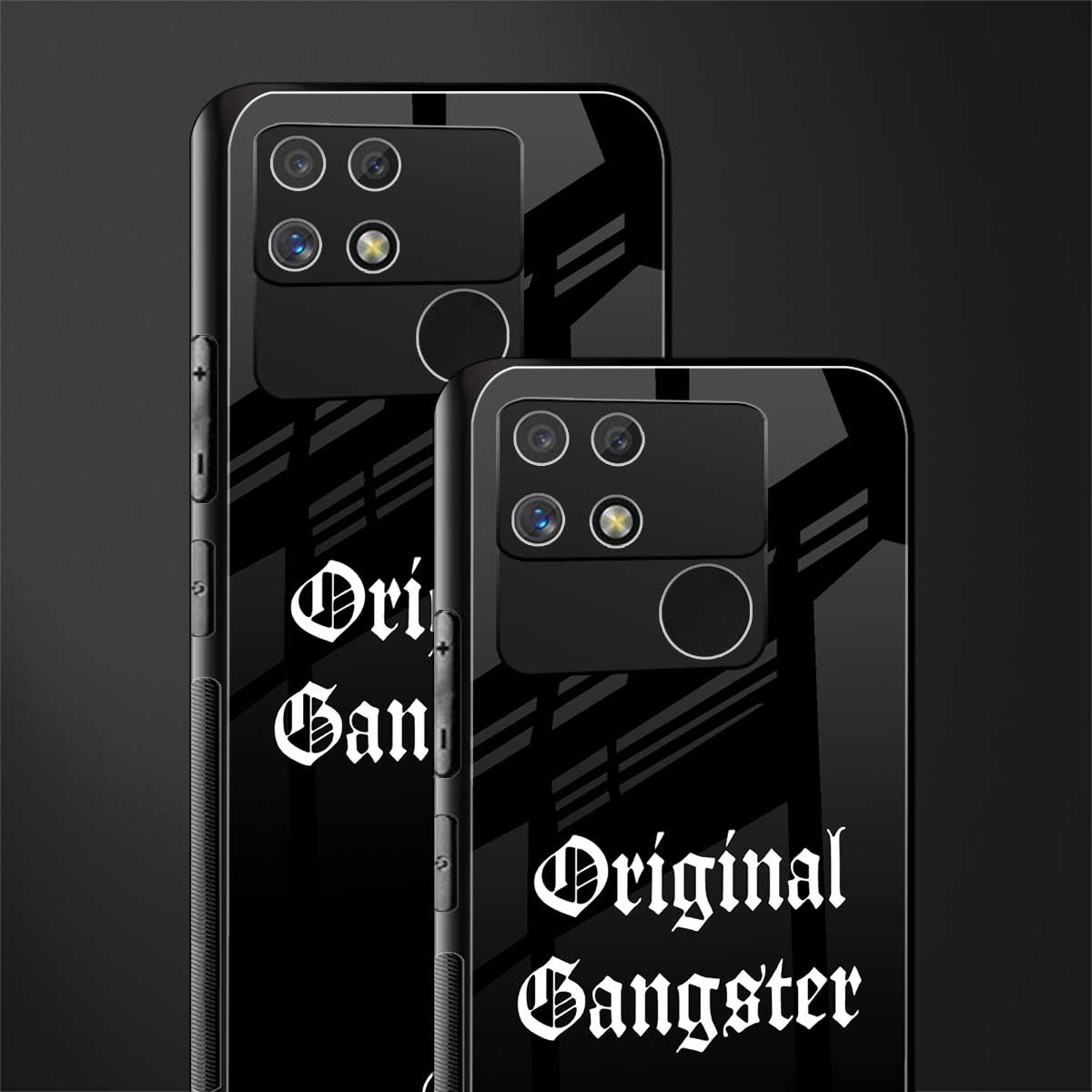 original gangster back phone cover | glass case for realme narzo 50a