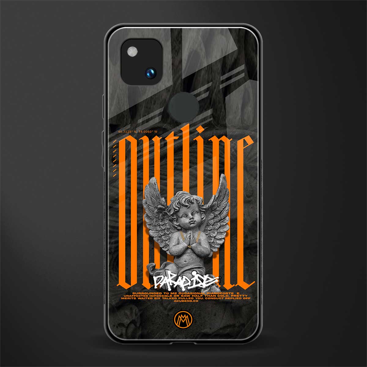 outline back phone cover | glass case for google pixel 4a 4g