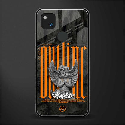 outline back phone cover | glass case for google pixel 4a 4g