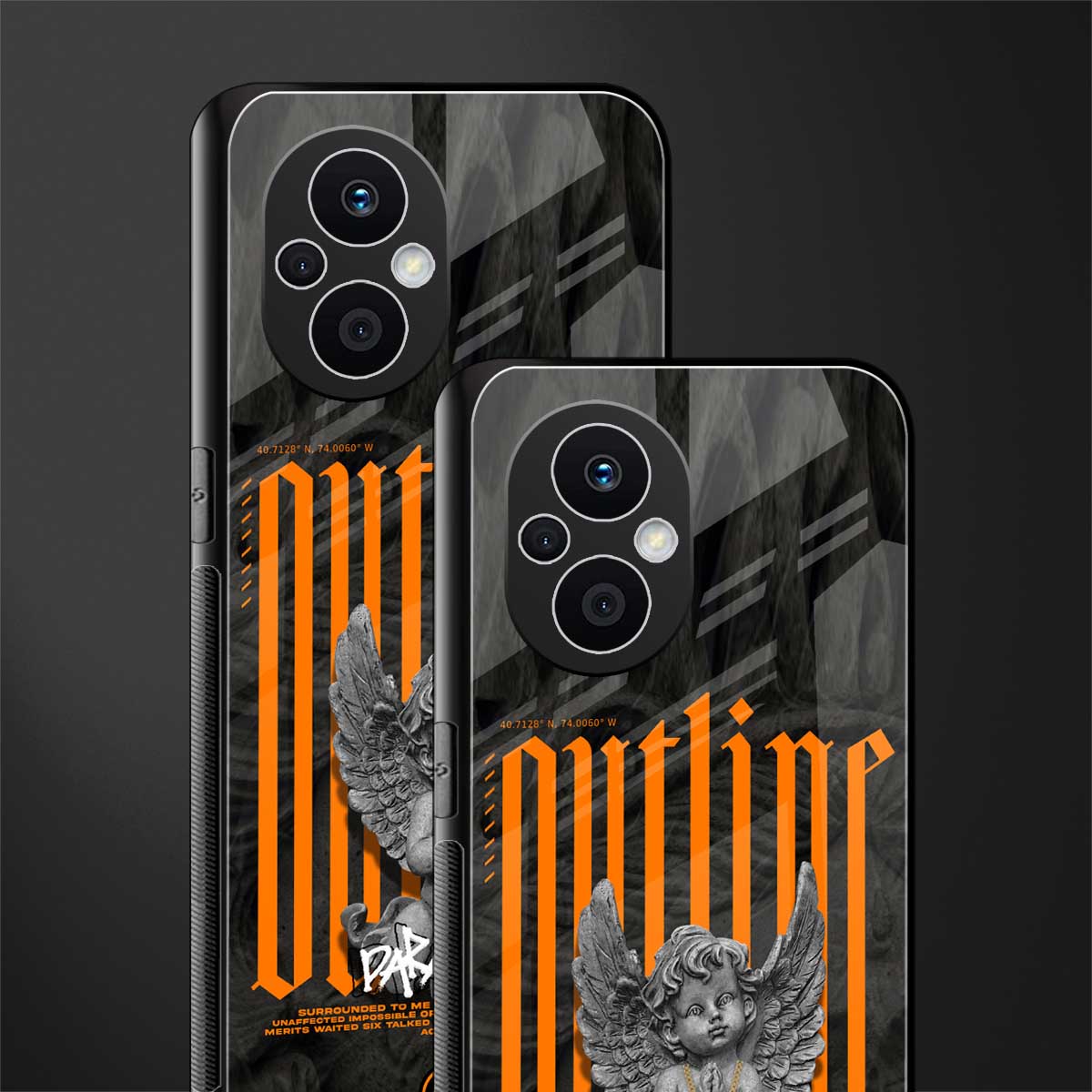 outline back phone cover | glass case for oppo f21 pro 5g