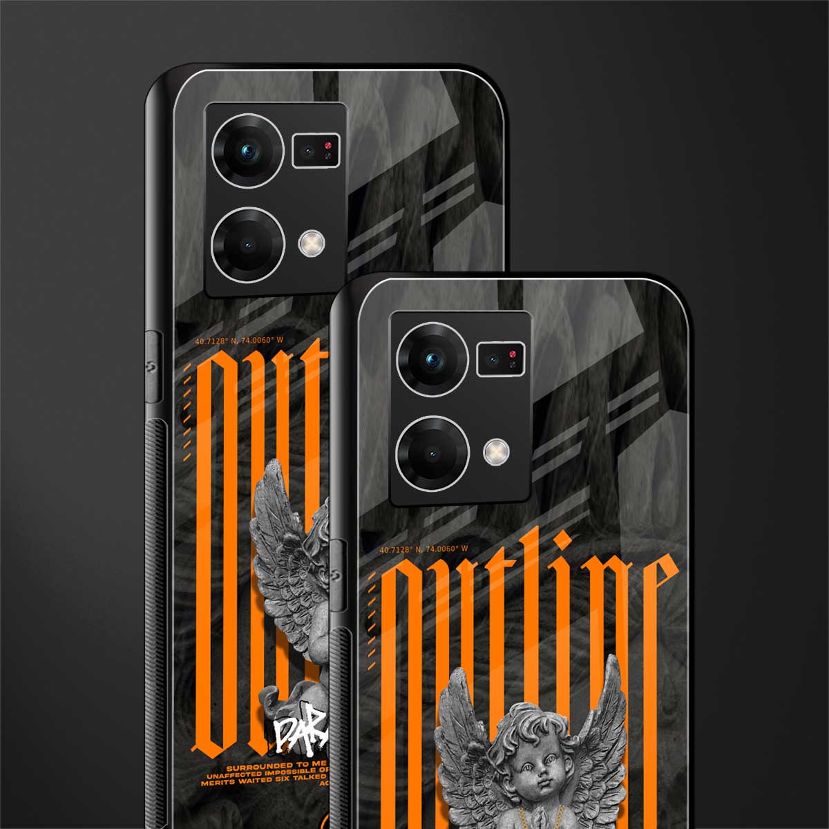 outline back phone cover | glass case for oppo f21 pro 4g