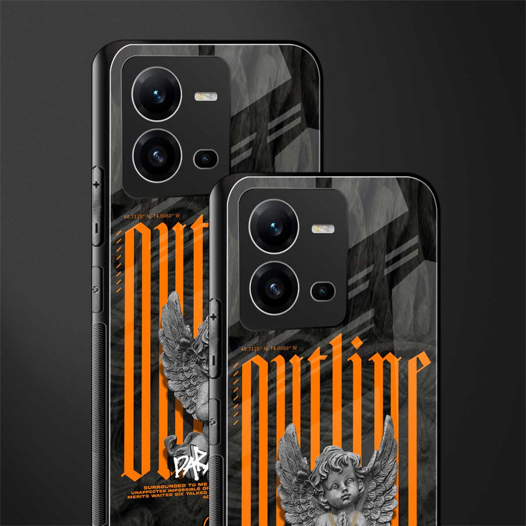 outline back phone cover | glass case for vivo v25-5g