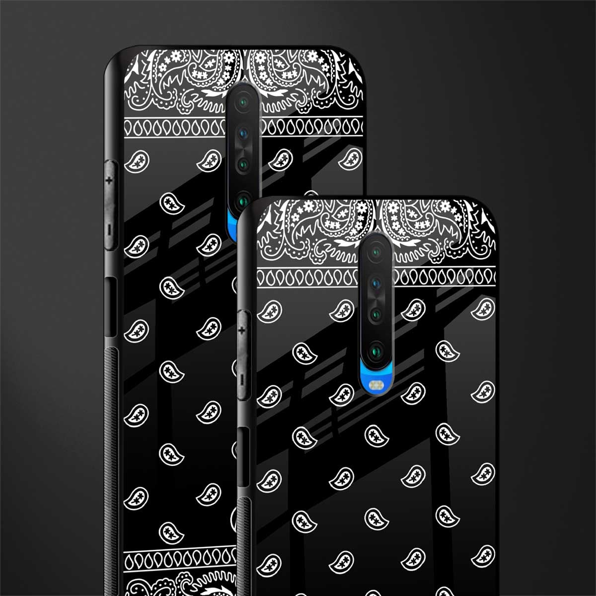 paisley black glass case for poco x2 image-2