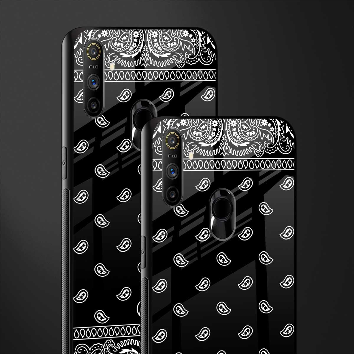 paisley black glass case for realme narzo 10a image-2