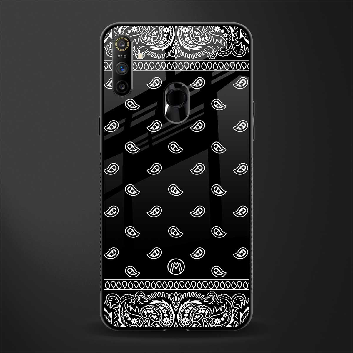 paisley black glass case for realme narzo 10a image