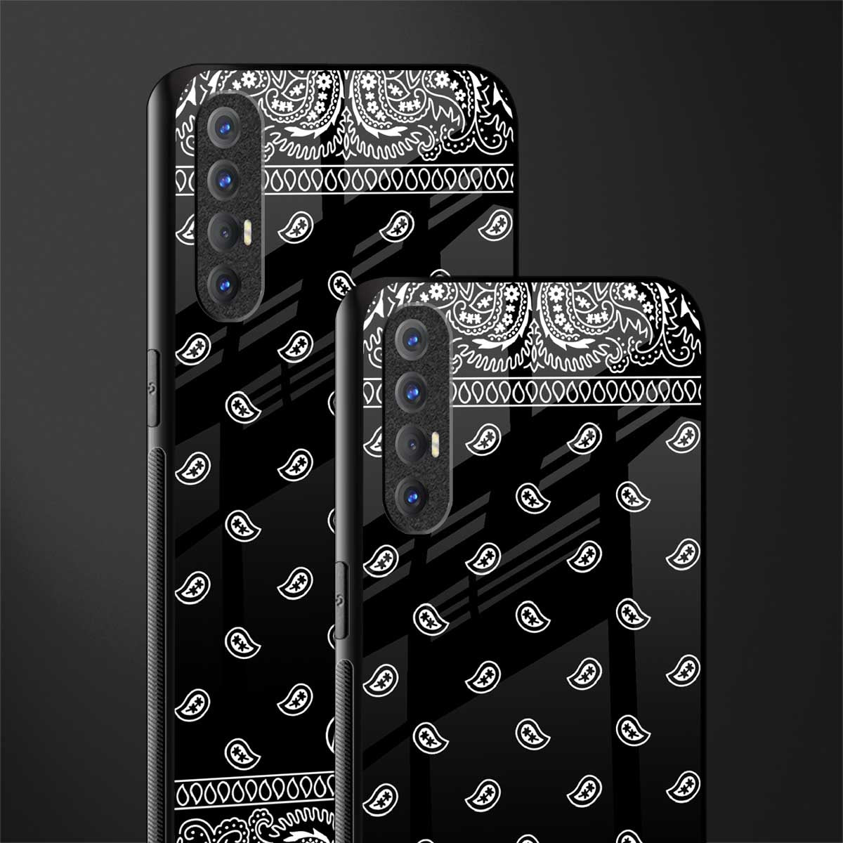 paisley black glass case for oppo reno 3 pro image-2