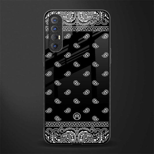paisley black glass case for oppo reno 3 pro image
