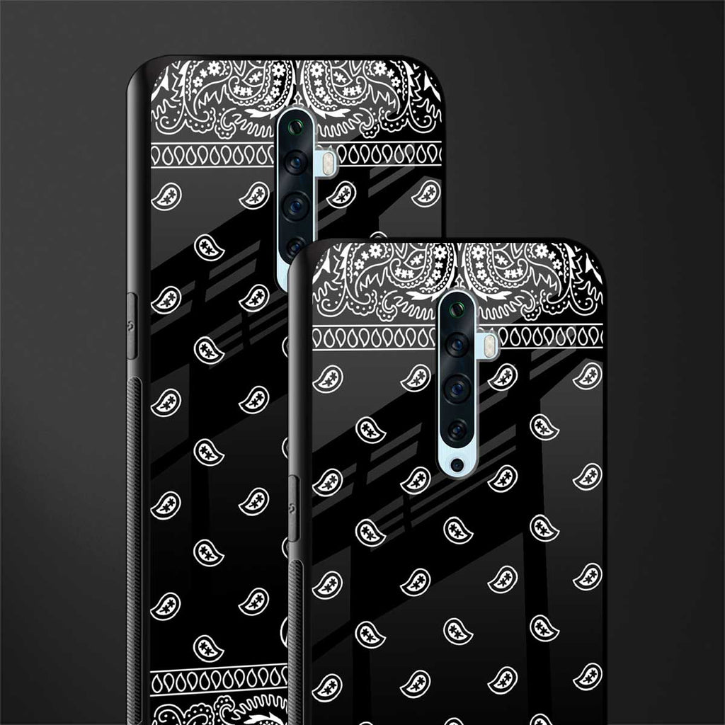 paisley black glass case for oppo reno 2f image-2