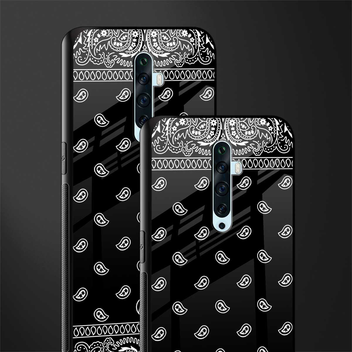 paisley black glass case for oppo reno 2f image-2