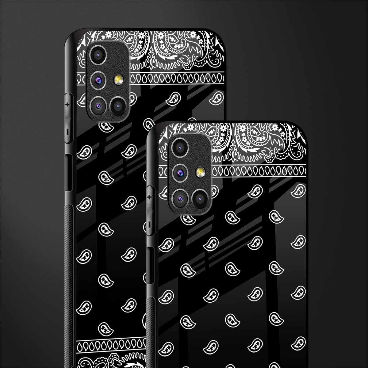 paisley black glass case for samsung galaxy m31s image-2