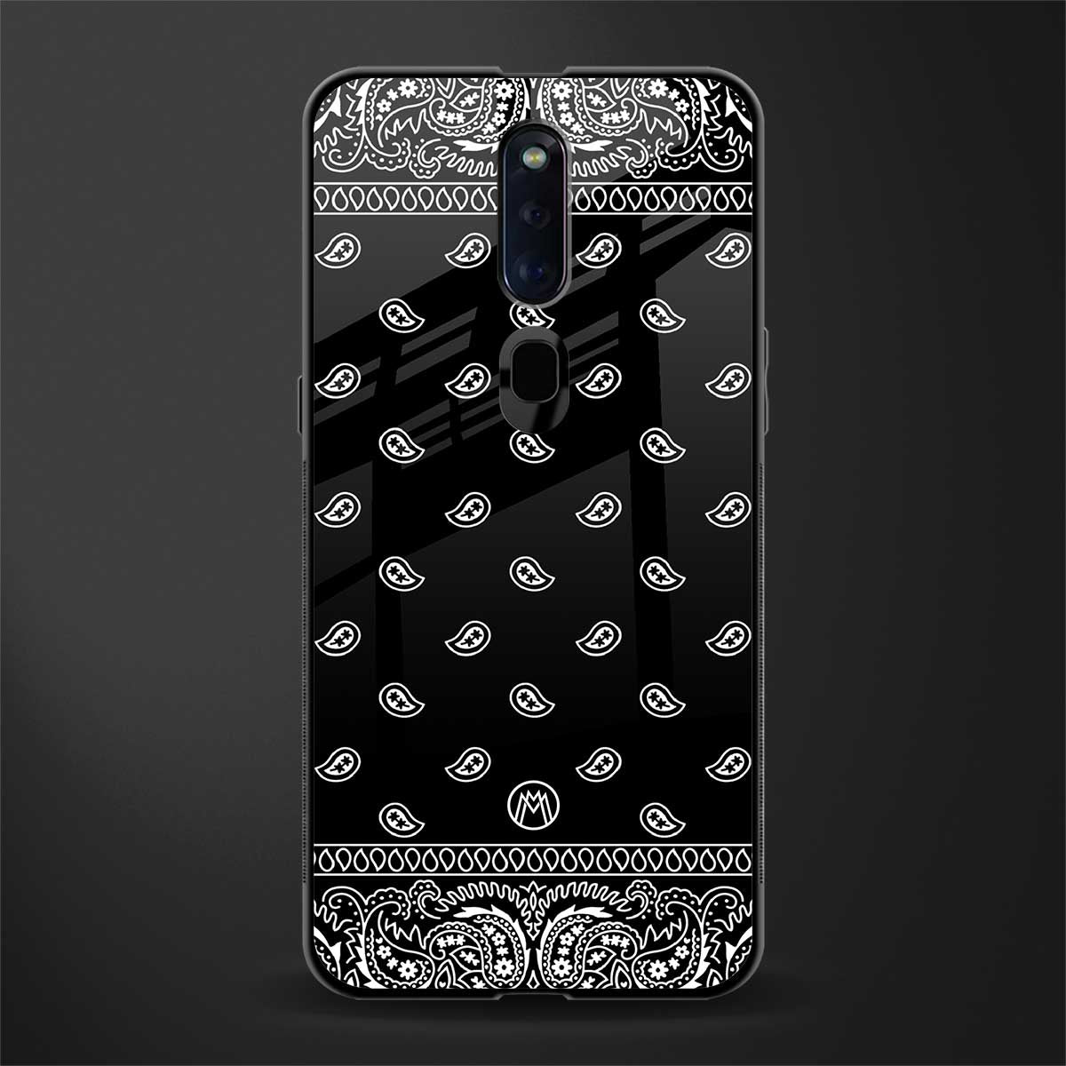 paisley black glass case for oppo f11 pro image