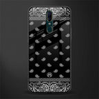 paisley black glass case for oppo a9 image