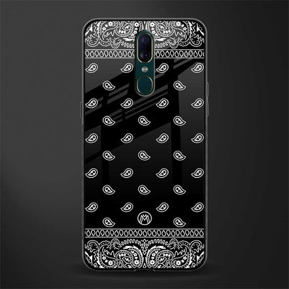 paisley black glass case for oppo a9 image