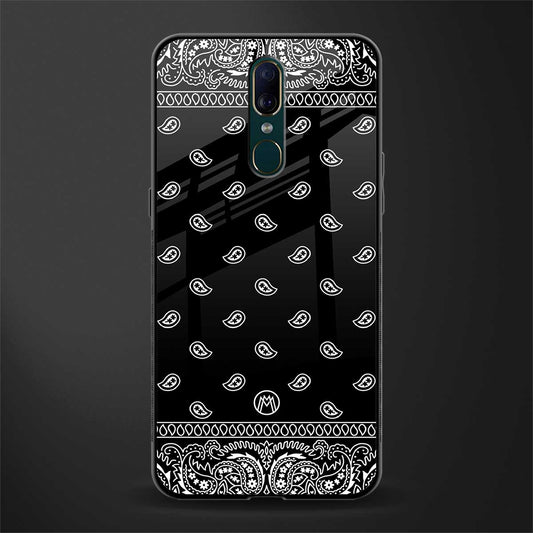 paisley black glass case for oppo a9 image