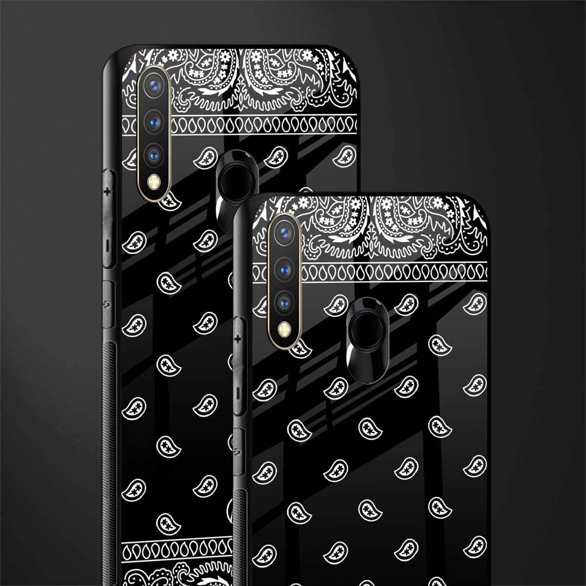 paisley black glass case for vivo y19 image-2