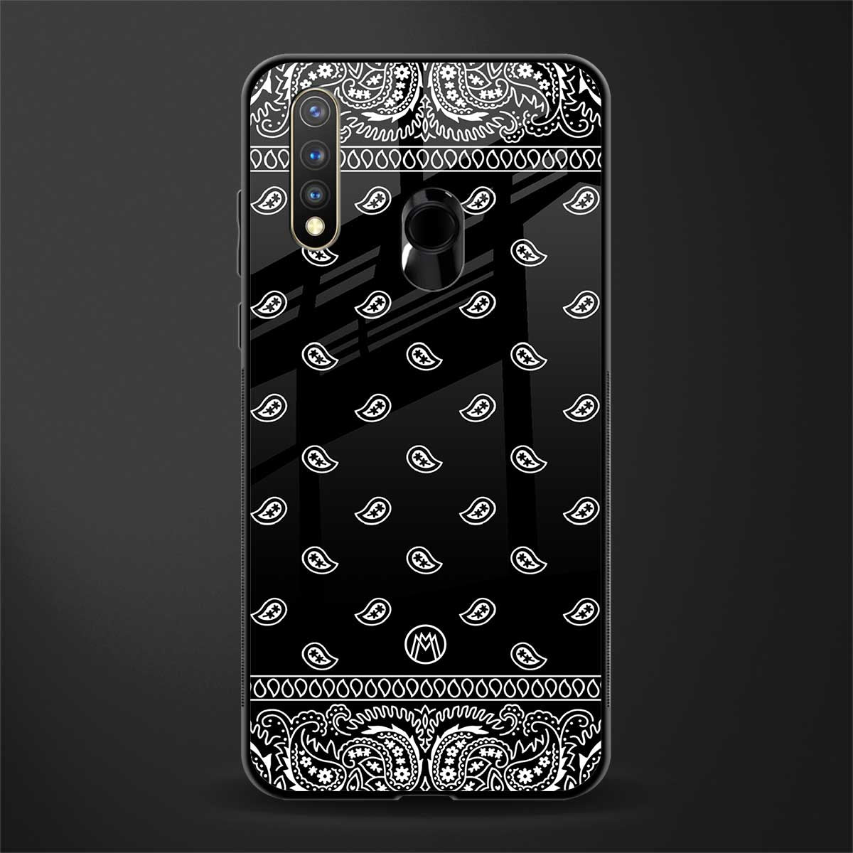 paisley black glass case for vivo u20 image
