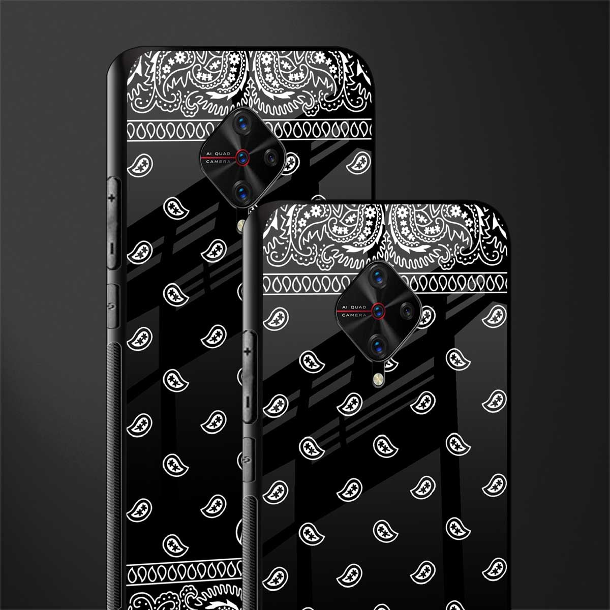 paisley black glass case for vivo s1 pro image-2