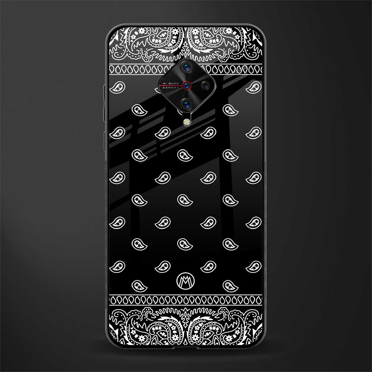 paisley black glass case for vivo s1 pro image
