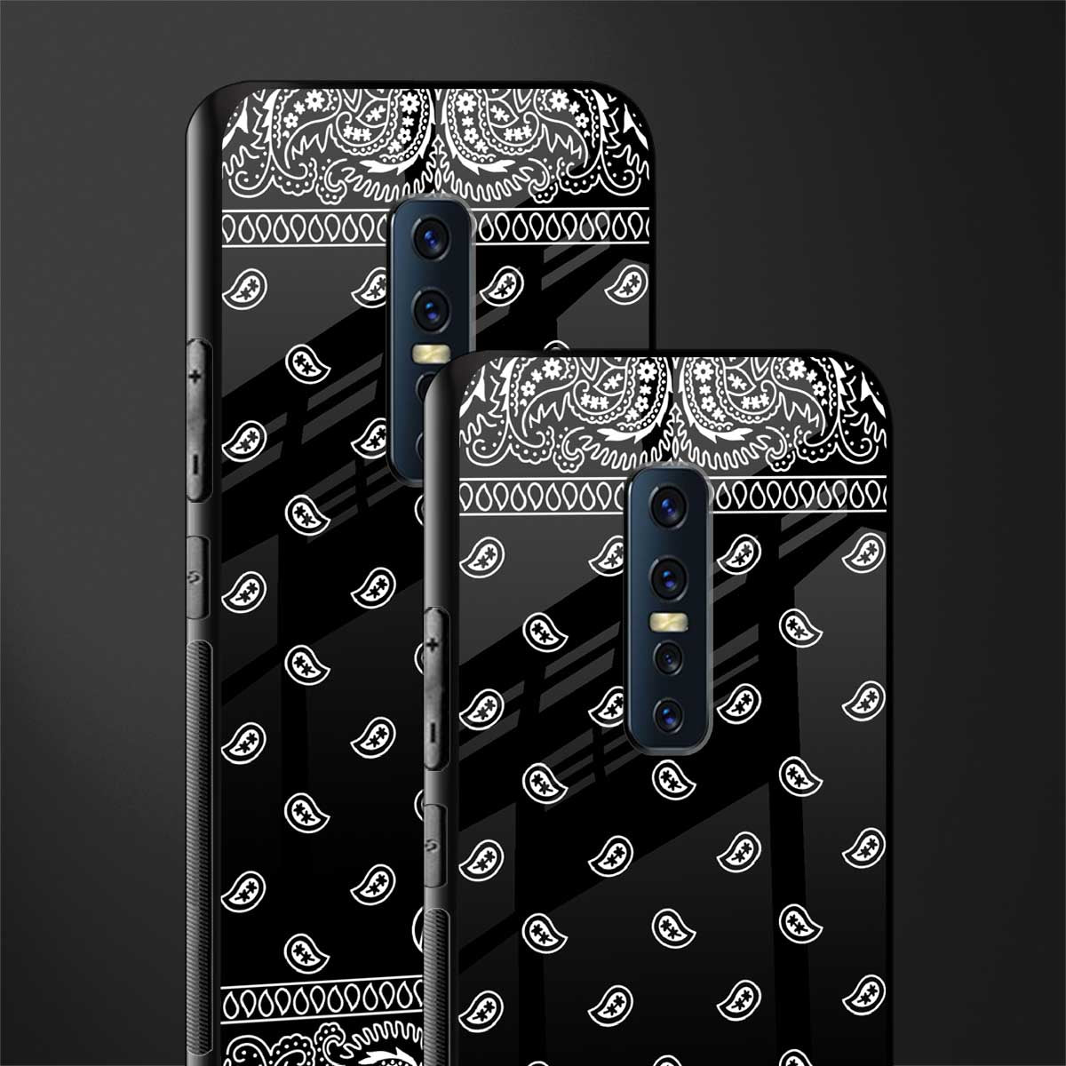 paisley black glass case for vivo v17 pro image-2