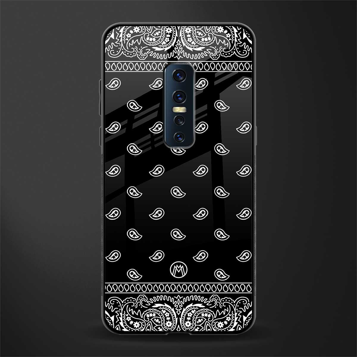 paisley black glass case for vivo v17 pro image