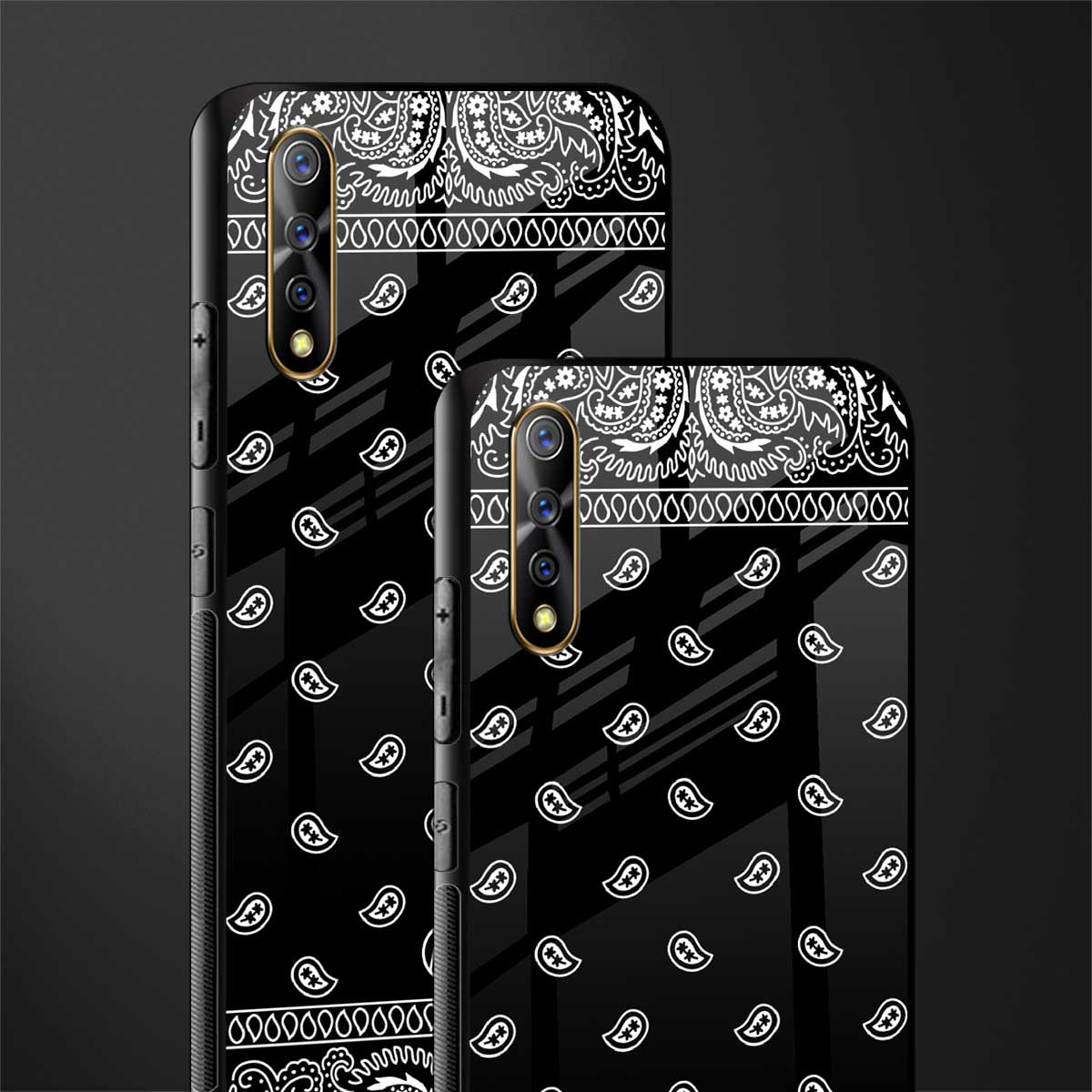 paisley black glass case for vivo z1x image-2