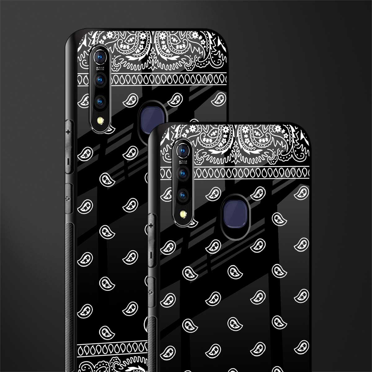 paisley black glass case for vivo z1 pro image-2