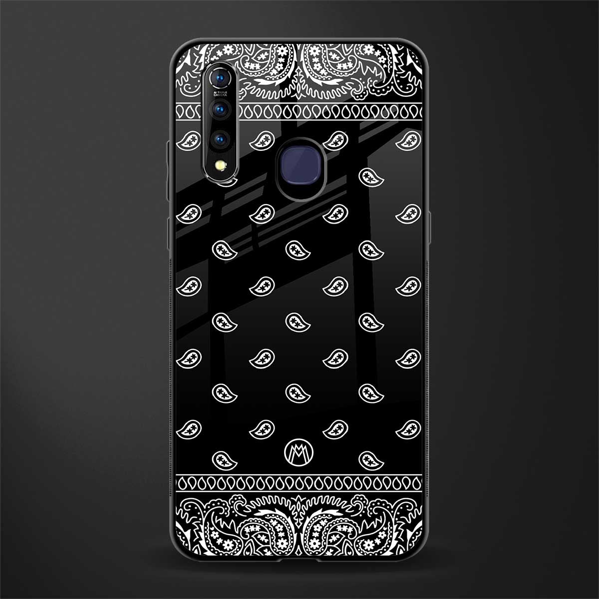 paisley black glass case for vivo z1 pro image