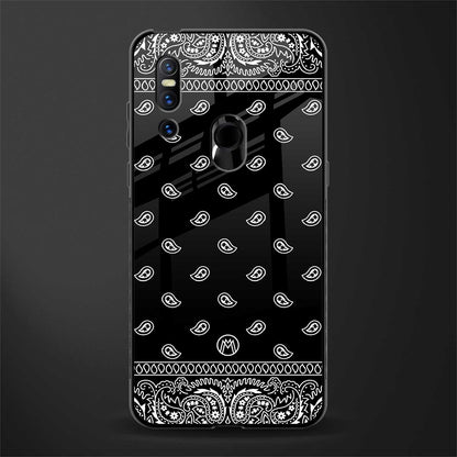 paisley black glass case for vivo v15 image