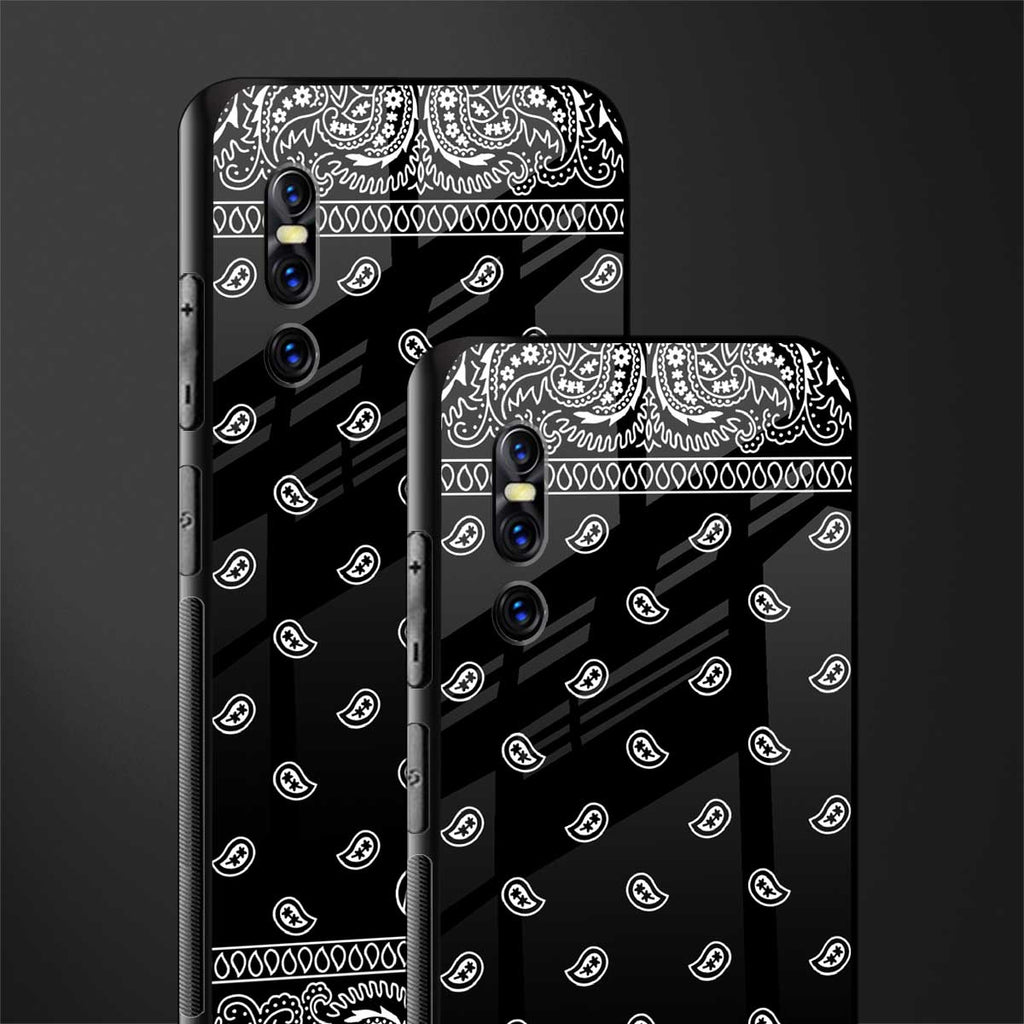 paisley black glass case for vivo v15 pro image-2