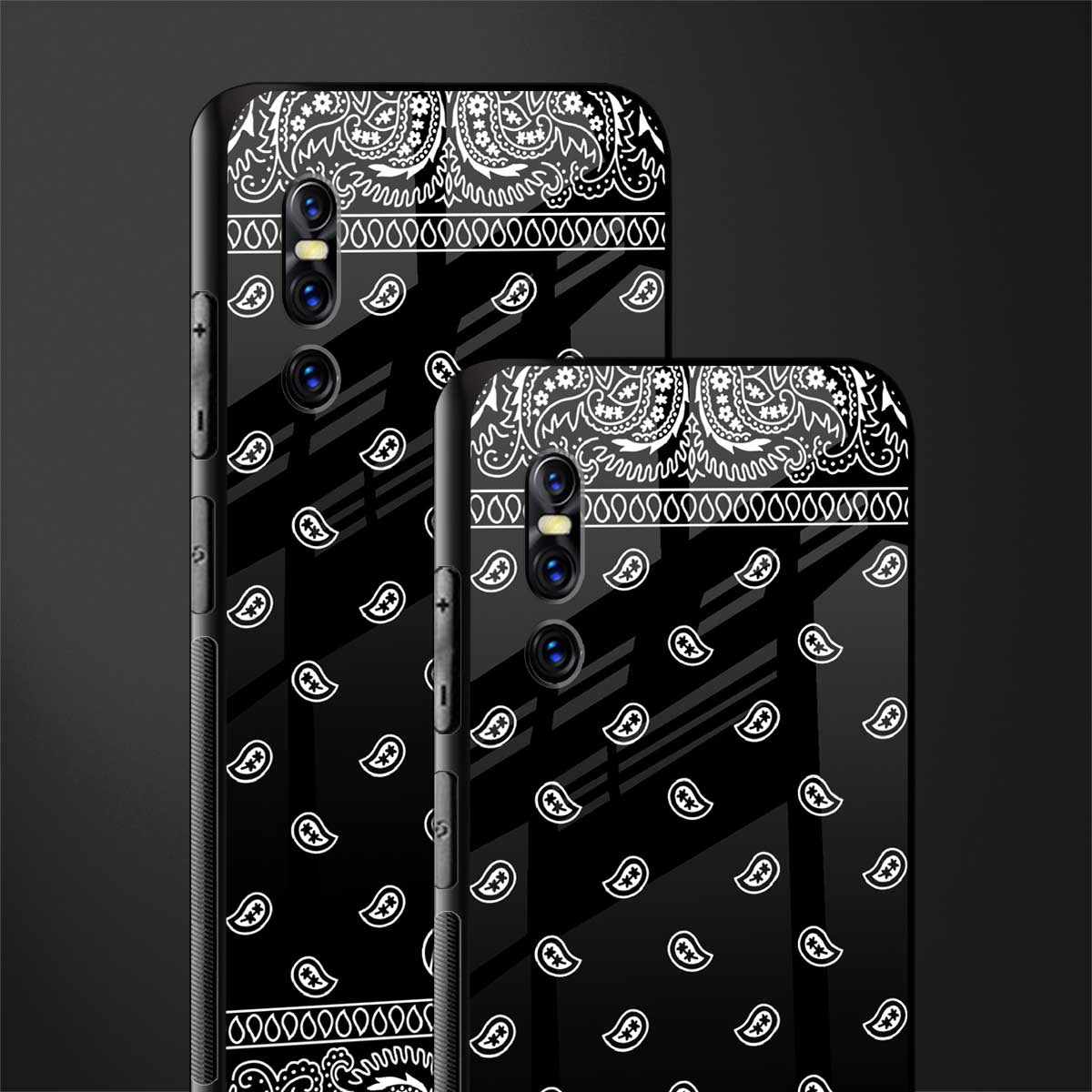 paisley black glass case for vivo v15 pro image-2