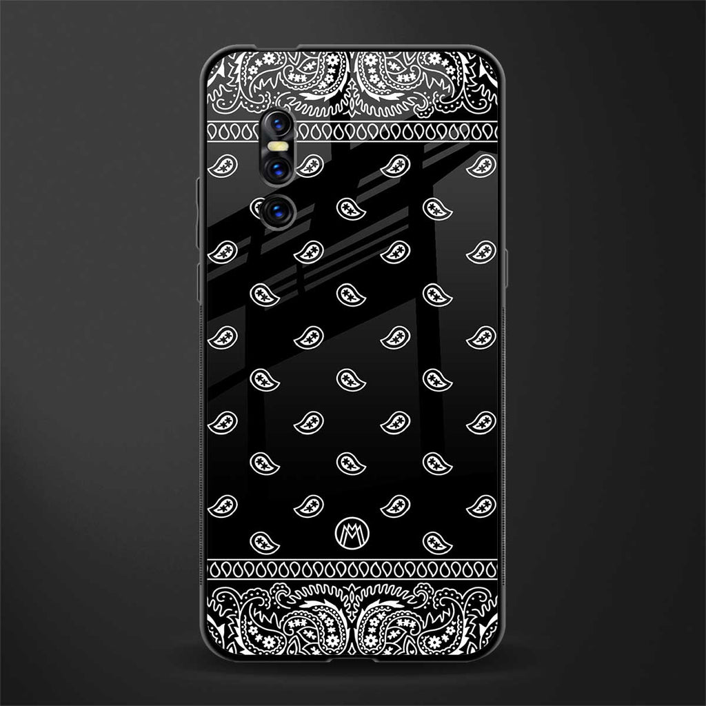 paisley black glass case for vivo v15 pro image