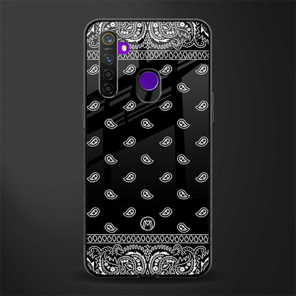 paisley black glass case for realme 5 pro image