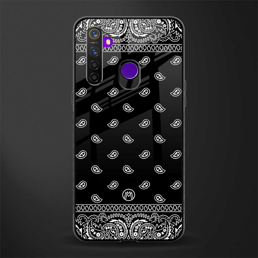 paisley black glass case for realme 5i image