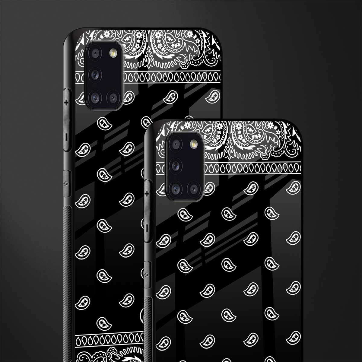 paisley black glass case for samsung galaxy a31 image-2