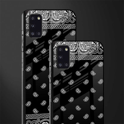 paisley black glass case for samsung galaxy a31 image-2