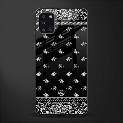 paisley black glass case for samsung galaxy a31 image