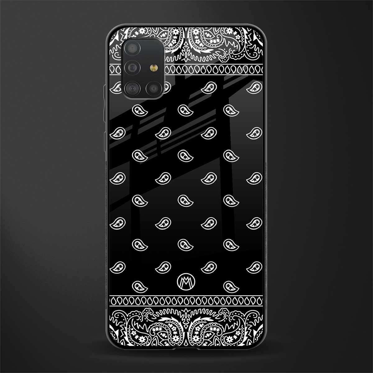 paisley black glass case for samsung galaxy a51 image