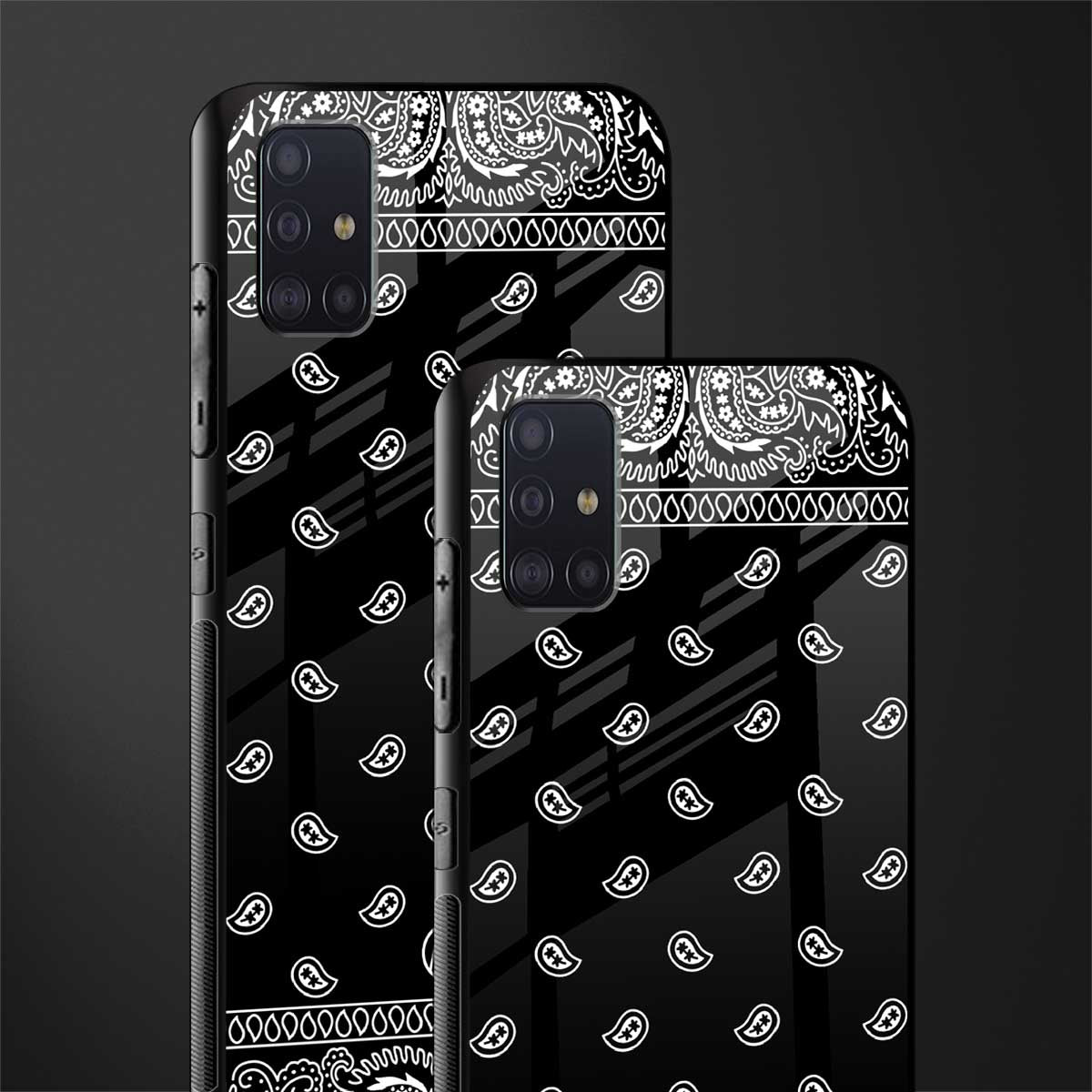 paisley black glass case for samsung galaxy a71 image-2