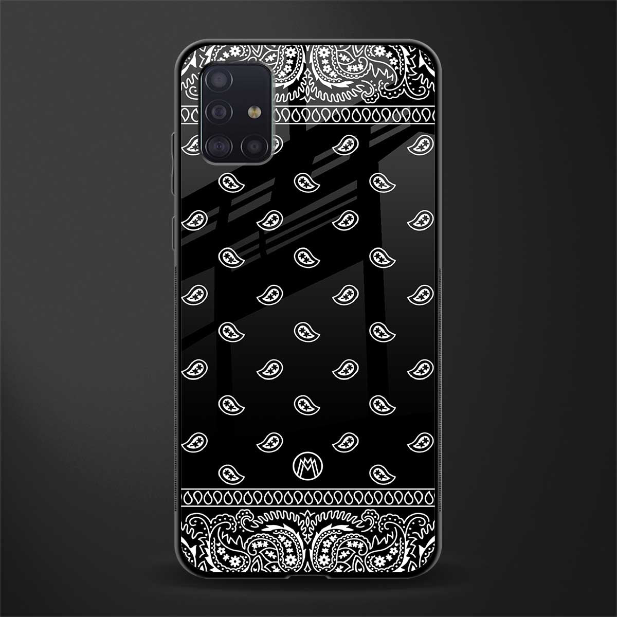 paisley black glass case for samsung galaxy a71 image