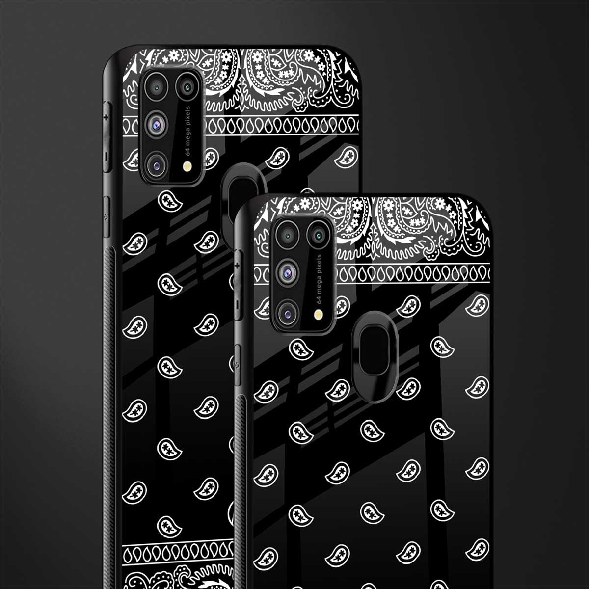 paisley black glass case for samsung galaxy f41 image-2
