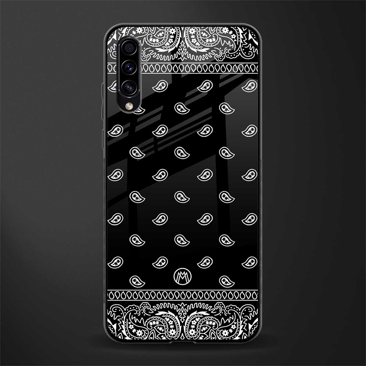 paisley black glass case for samsung galaxy a30s image